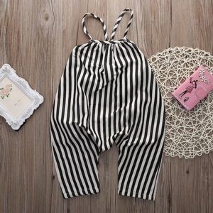 Toddler girl romper top black white